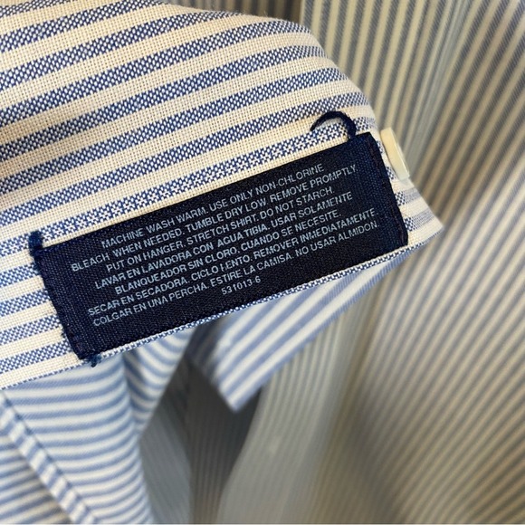 Stafford Men's Oxford Long Sleeve Button Down Dress Shirt Size 35 Classic Stripe - Picture 5 of 6